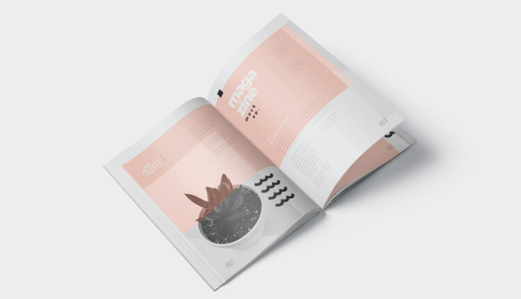 موکاپ مجله باز شده   Magazine Spread Mockups