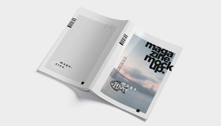 موکاپ مجله باز شده   Magazine Spread Mockups
