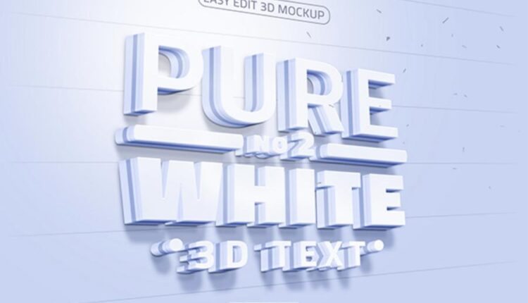 موکاپ سفید سه بعدی نوشته   White 3D Text Mock up