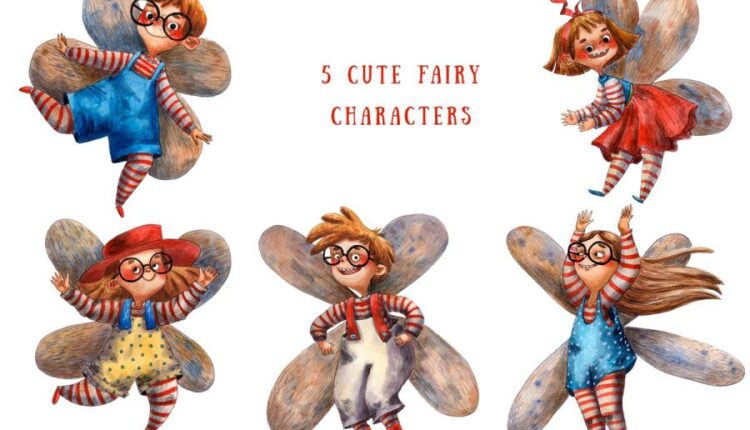 31 تصویر PNG آبرنگی جادوگر کوچولو   Little Fairies Watercolor