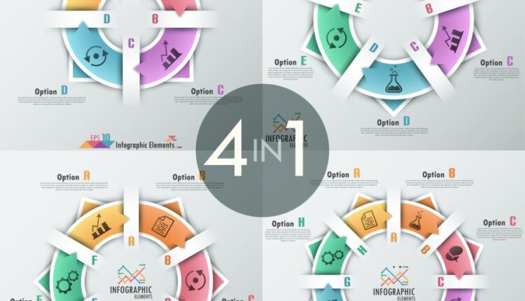 وکتور اینفوگرافیک کاربردی مدرن   Modern info graphics banner