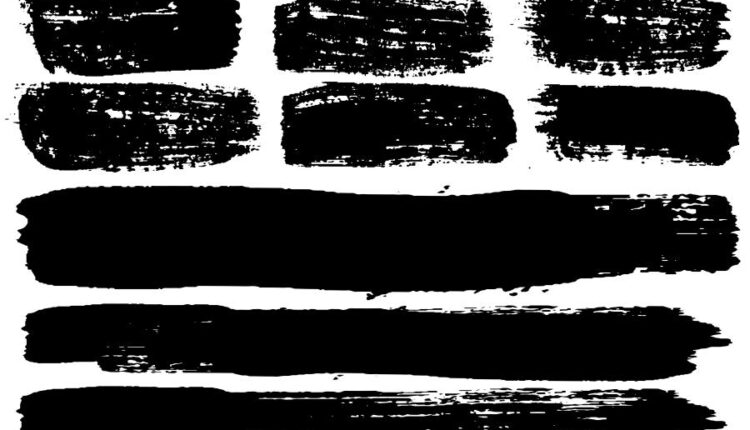 براش و تکسچر آب مرکب برای ایلوستریتور   black texture brush