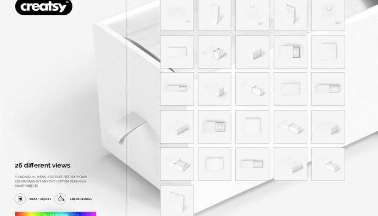 موکاپ کیف کاغذی جعبه و باکس هدیه   Gift Boxes Mockup