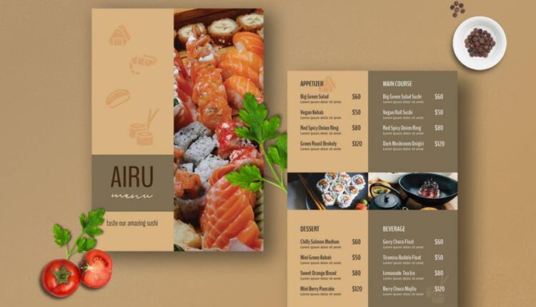 فایل لایه باز منوی رستوران   Restaurant Menu Template