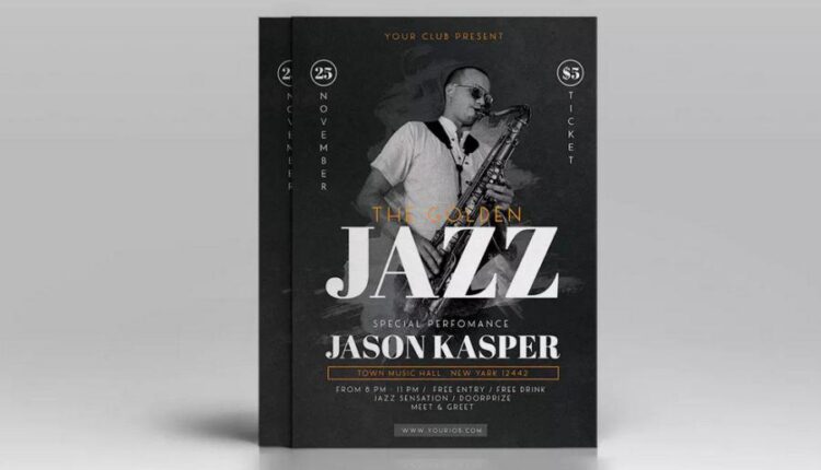 فایل لایه باز پوستر کنسرت موسیقی   Jazz Music Flyer
