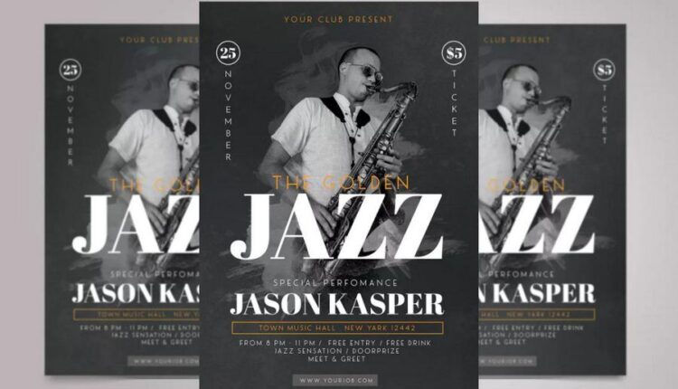 فایل لایه باز پوستر کنسرت موسیقی   Jazz Music Flyer