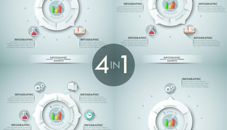 وکتور اینفوگرافیک کاربردی مدرن   Modern info graphics banner