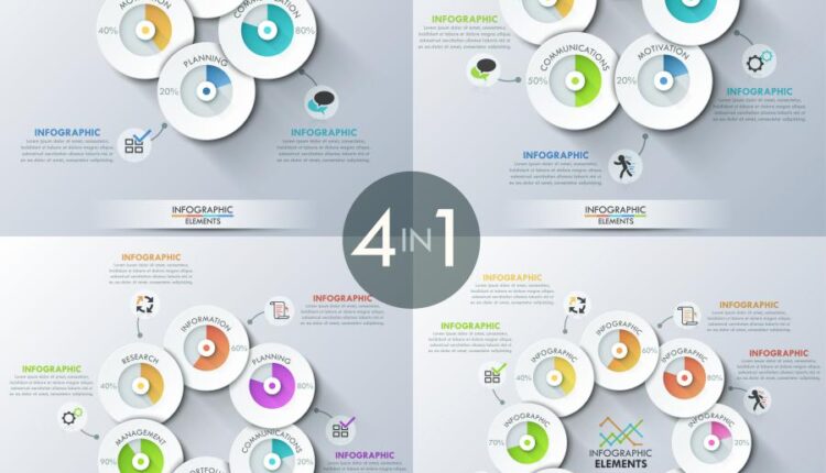 وکتور اینفوگرافیک کاربردی مدرن   Modern info graphics banner