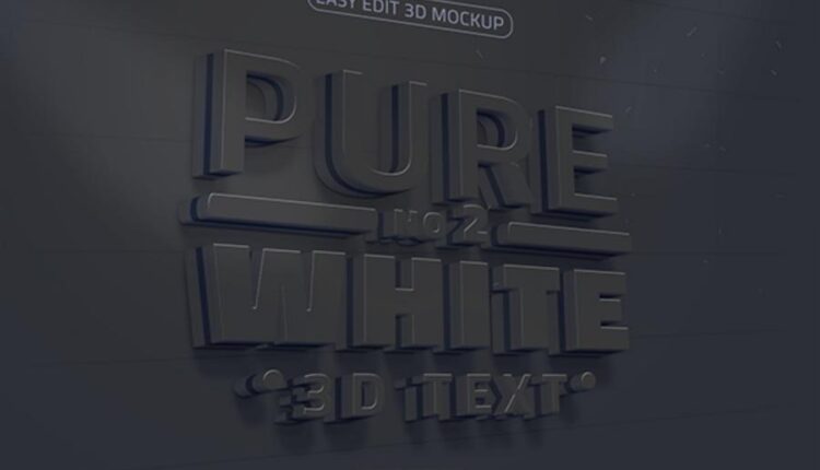 موکاپ سفید سه بعدی نوشته   White 3D Text Mock up