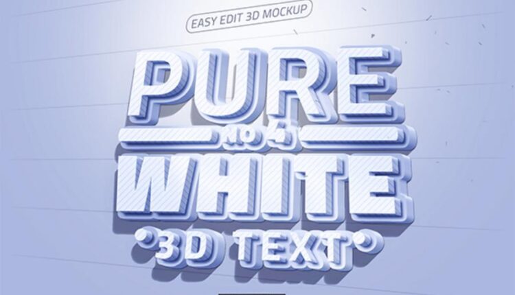موکاپ سفید سه بعدی نوشته   White 3D Text Mock up