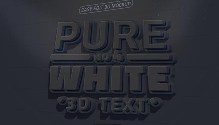موکاپ سفید سه بعدی نوشته   White 3D Text Mock up