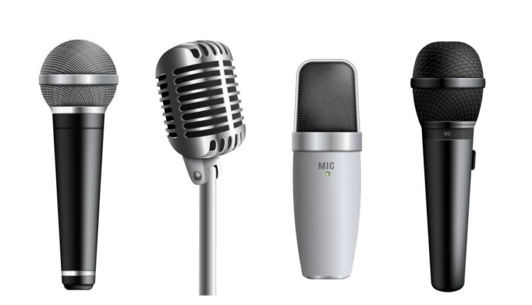 وکتور میکروفن با مدل های مختلف   microphone studios