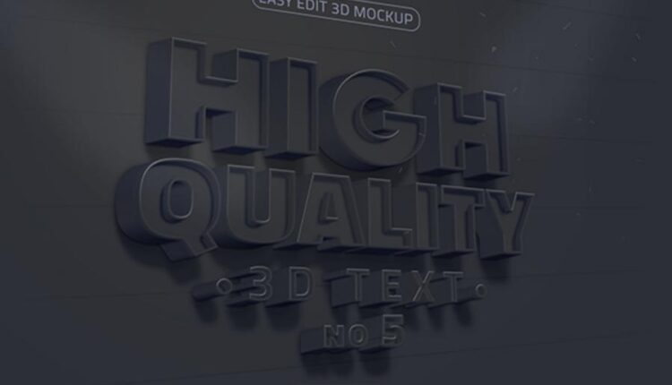 موکاپ سفید سه بعدی نوشته   White 3D Text Mock up