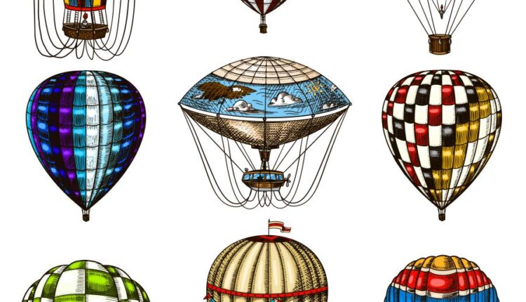 وکتور بالن های متنوع   Montgolfier flowers and decorative