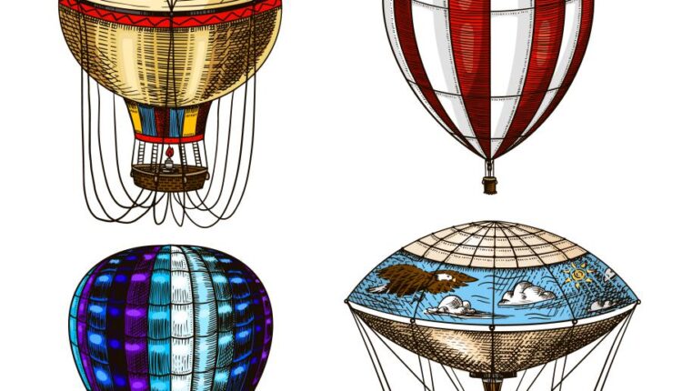 وکتور بالن های متنوع   Montgolfier flowers and decorative