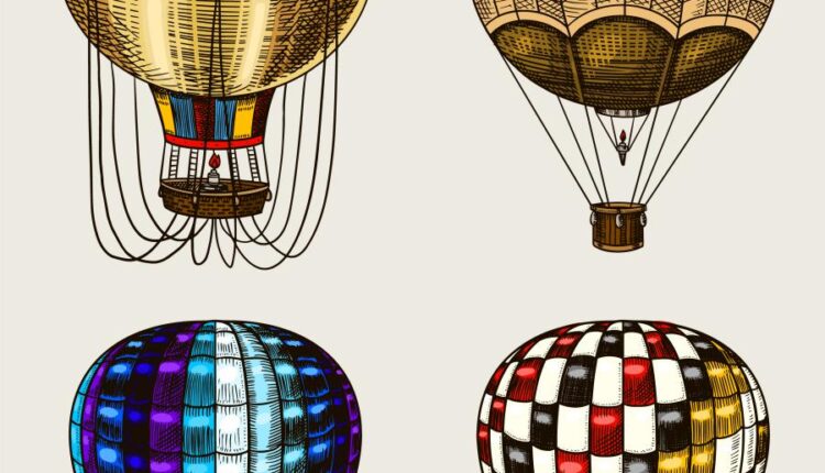 وکتور بالن های متنوع   Montgolfier flowers and decorative