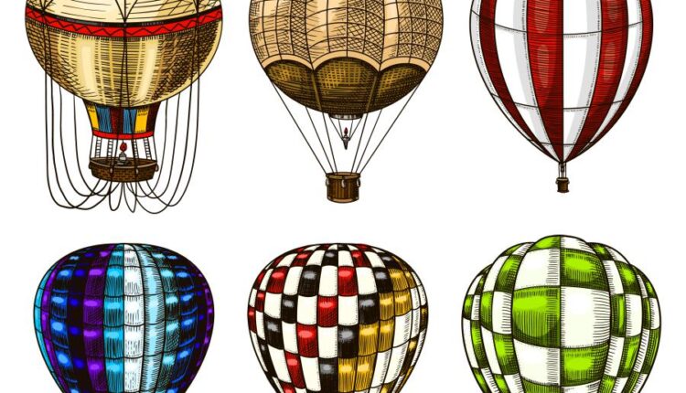 وکتور بالن های متنوع   Montgolfier flowers and decorative