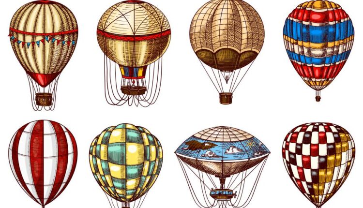 وکتور بالن های متنوع   Montgolfier flowers and decorative