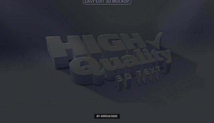 موکاپ سفید سه بعدی نوشته   White 3D Text Mock up