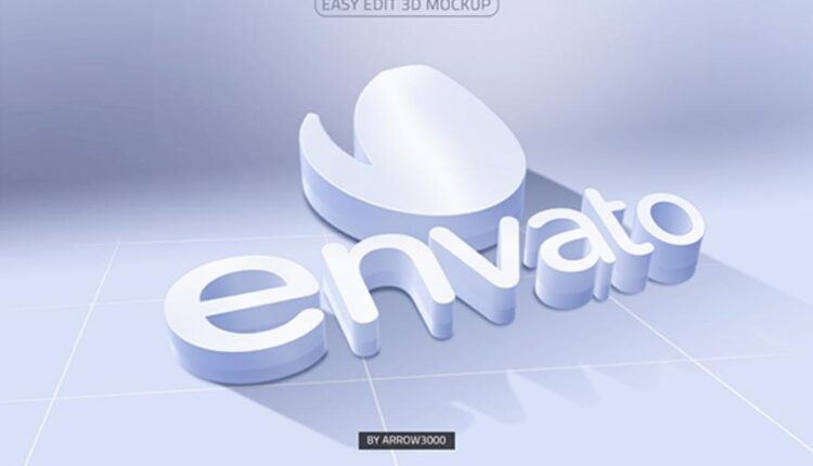 موکاپ سفید سه بعدی نوشته   White 3D Text Mock up