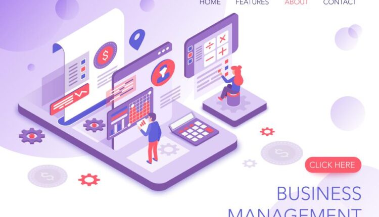 وکتور ایزومتریک برای وب سایت   Website page isometric vector