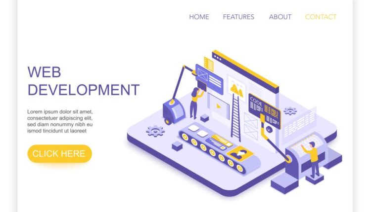 وکتور ایزومتریک برای وب سایت   Website page isometric vector