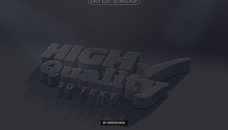 موکاپ سفید سه بعدی نوشته   White 3D Text Mock up