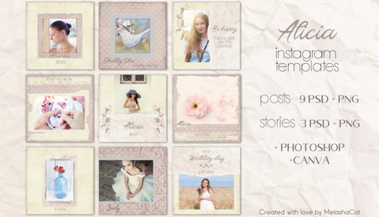 12 قالب آماده پست و استوری اینستاگرام   Instagram Templates