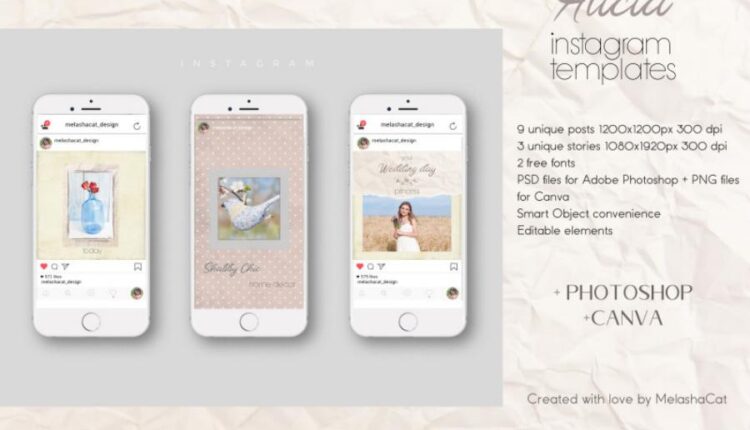 12 قالب آماده پست و استوری اینستاگرام   Instagram Templates