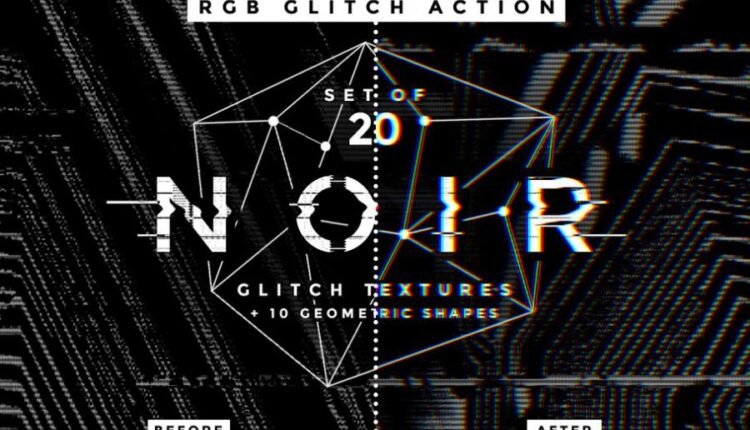 تکسچر و اشکال هندسی نویر   Noir Glitch textures and shapes