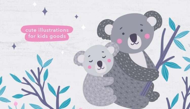 تصویر سازی خانواده کوالا   Koala Family Illustrations