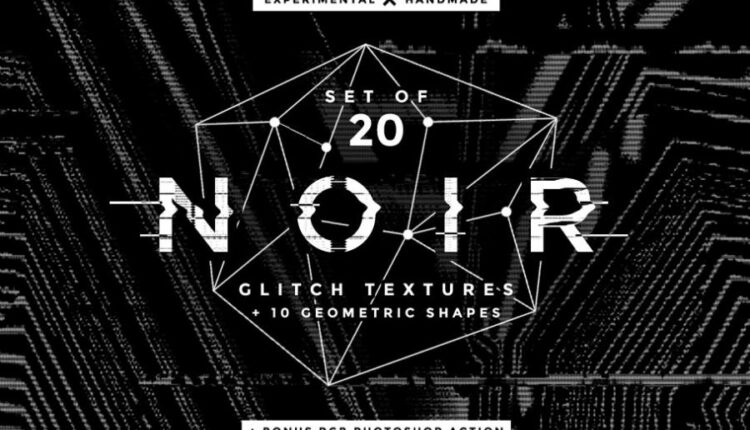 تکسچر و اشکال هندسی نویر   Noir Glitch textures and shapes