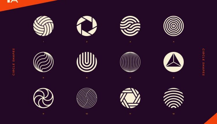 دانلود اشکال هندسی مختلف برای لوگو   Logo marks & shapes