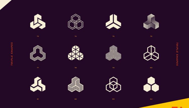 دانلود اشکال هندسی مختلف برای لوگو   Logo marks & shapes