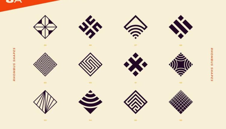 دانلود اشکال هندسی مختلف برای لوگو   Logo marks & shapes