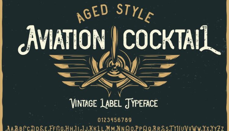 فونت انگلیسی فوق العاده اویئیشن کوکتل   Aviation Cocktail Font