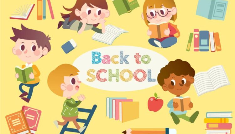 تصویر سازی دیجیتال کودک در حال مطالعه   We love reading