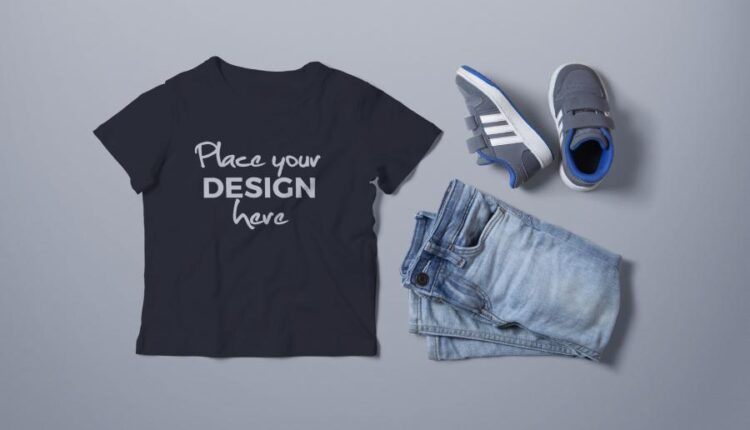 موکاپ لباس اسپرت پسرانه   T shirt Mock up Boys