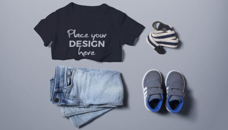 موکاپ لباس اسپرت پسرانه   T shirt Mock up Boys