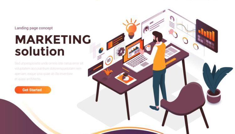 وکتور ایزومتریک دنیای مدرن   Modern online Isometric