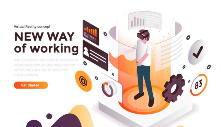 وکتور ایزومتریک دنیای مدرن   Modern online Isometric