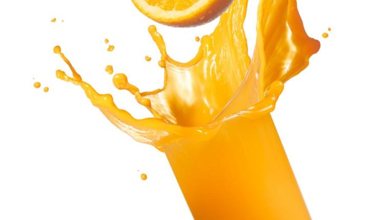 عکس استوک آب پرتقال و پرتقال   Orenge Juice Splash Isolated