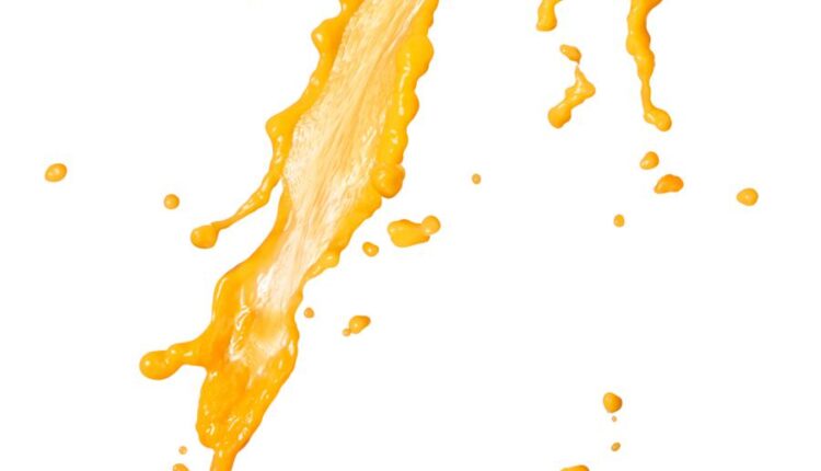 عکس استوک آب پرتقال و پرتقال   Orenge Juice Splash Isolated