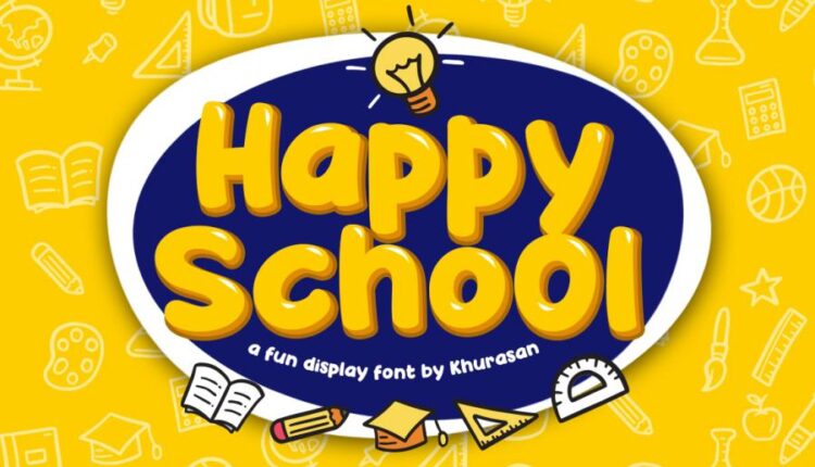 فونت انگلیسی کاربردی مدرسه شاد   Happy School Font
