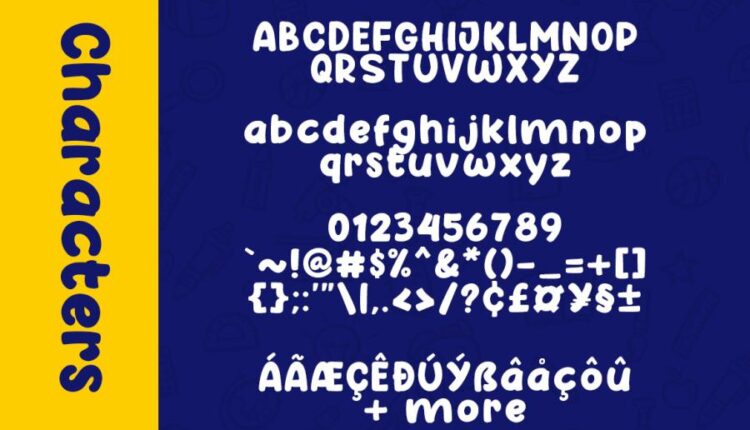 فونت انگلیسی کاربردی مدرسه شاد   Happy School Font