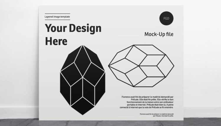 موکاپ پوستر حالت افقی   Poster Mockup