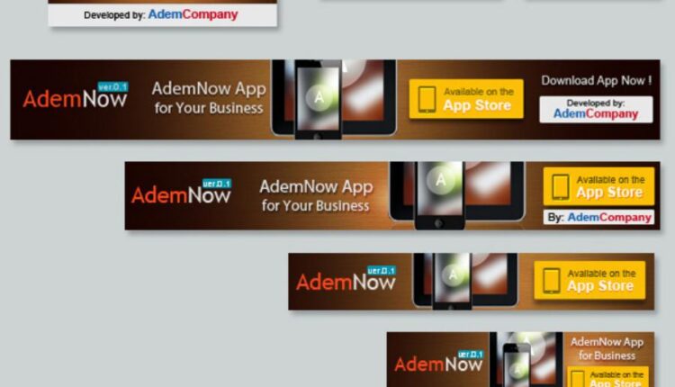 فایل لایه باز بنر و تبلیغات فضای مجازی   Business App Banner