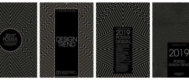 طرح های خطی انتزاعی به صورت وکتور   Monoline Cover Design