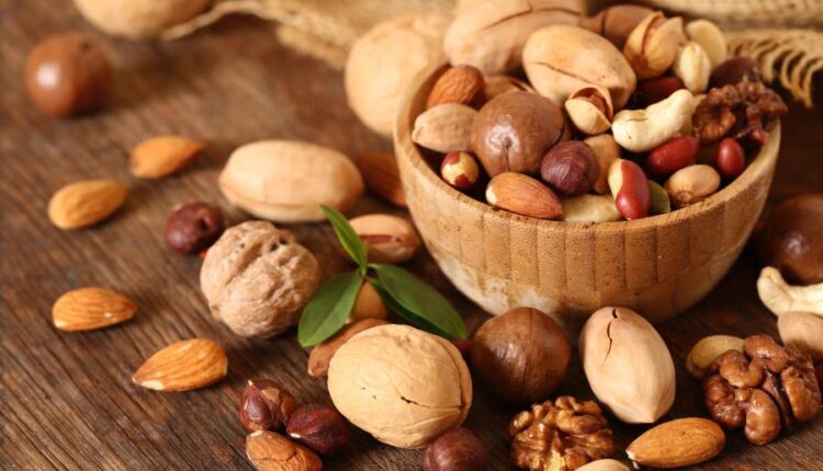 عکس استوک آجیل   Nuts tasty and healthy food