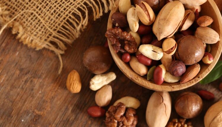 عکس استوک آجیل   Nuts tasty and healthy food